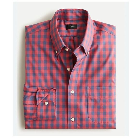 J.Crew Men's Gingham Check Button-Up Shirt Multicolor Size L Long Sleeve - Picture 1 of 6